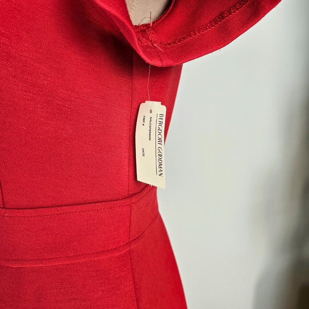 NWT Shoshanna x Bergdorf Goodman Red Pleated Fit-and-Flare Dress – Size 10 - Picture 6 of 12